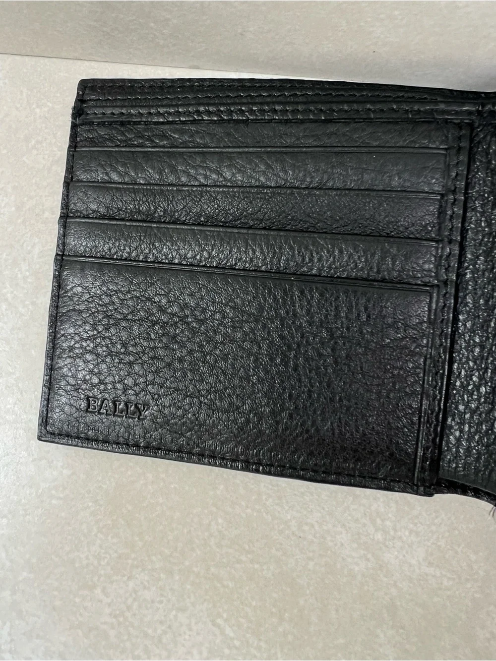 Bally Men's Black Leather Bi-Fold Wallet